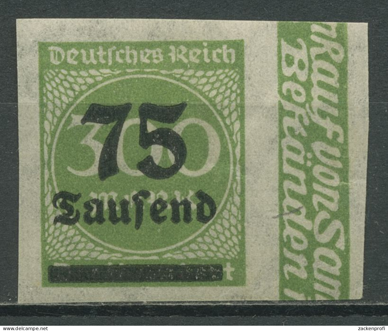 Deutsches Reich 1923 Mit Aufdruck UNGEZÄHNT! 286 U Mit Falz - Ungebraucht