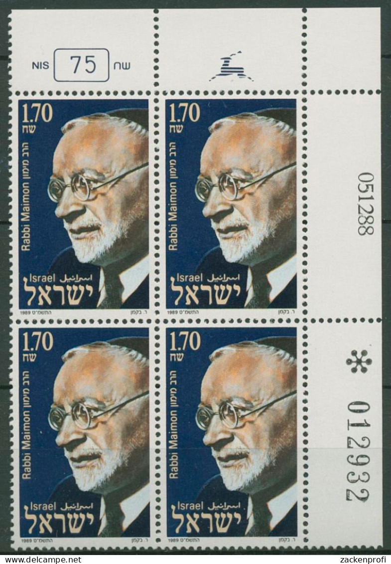 Israel 1989 Rabbi Judah Leib Maimon 1120 Plattenblock Postfrisch (C61854) - Nuovi (senza Tab)