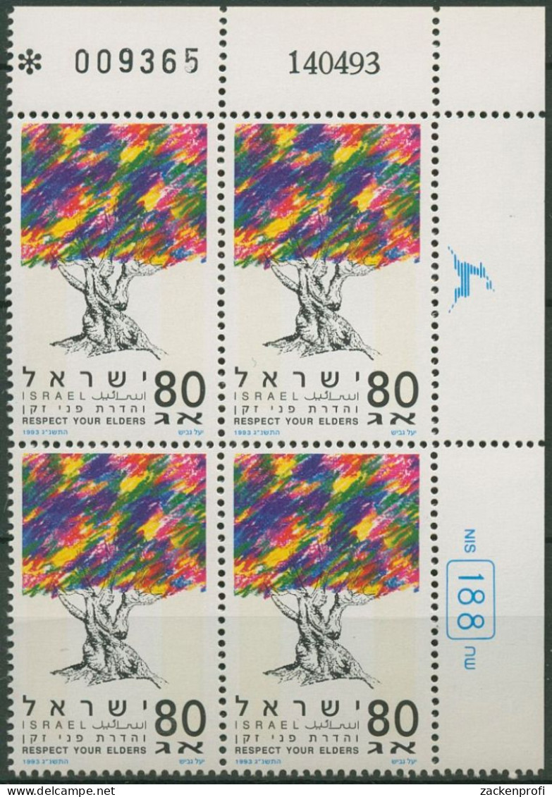 Israel 1993 Tag Der Alten Stammbaum 1273 Plattenblock Postfrisch (C61986) - Neufs (sans Tabs)