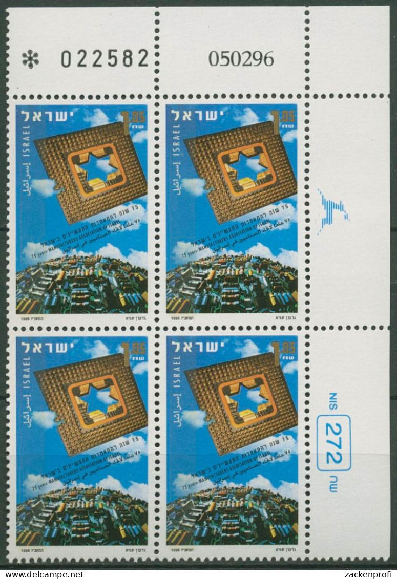 Israel 1996 Herstellerverband Leiterplatte 1366 Plattenblock Postfrisch (C61958) - Neufs (sans Tabs)