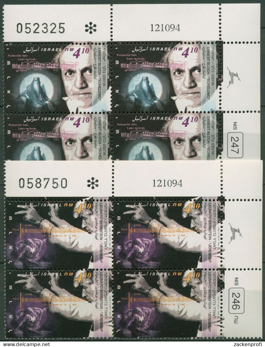 Israel 1995 Jüdische Musiker 1324/25 Plattenblock Postfrisch (C61938) - Ungebraucht (ohne Tabs)