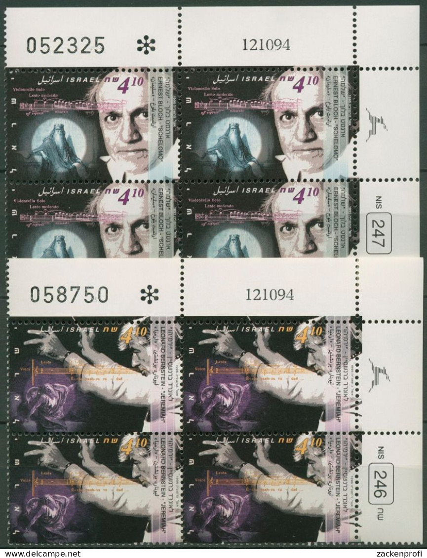 Israel 1995 Jüdische Musiker 1324/25 Plattenblock Postfrisch (C61938) - Unused Stamps (without Tabs)