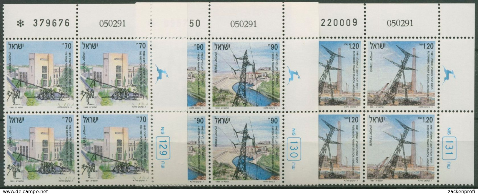 Israel 1991 Elektrizitätserzeugung 1192/94 Plattenblock Postfrisch (C62027) - Ungebraucht (ohne Tabs)