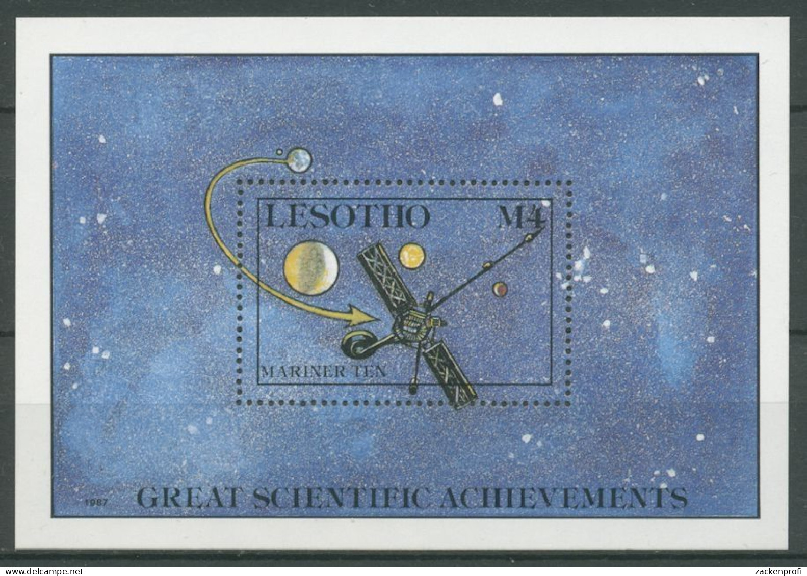 Lesotho 1987 Wissenschaft Raumsonde Mariner 10 Block 41 Postfrisch (C27194) - Lesotho (1966-...)