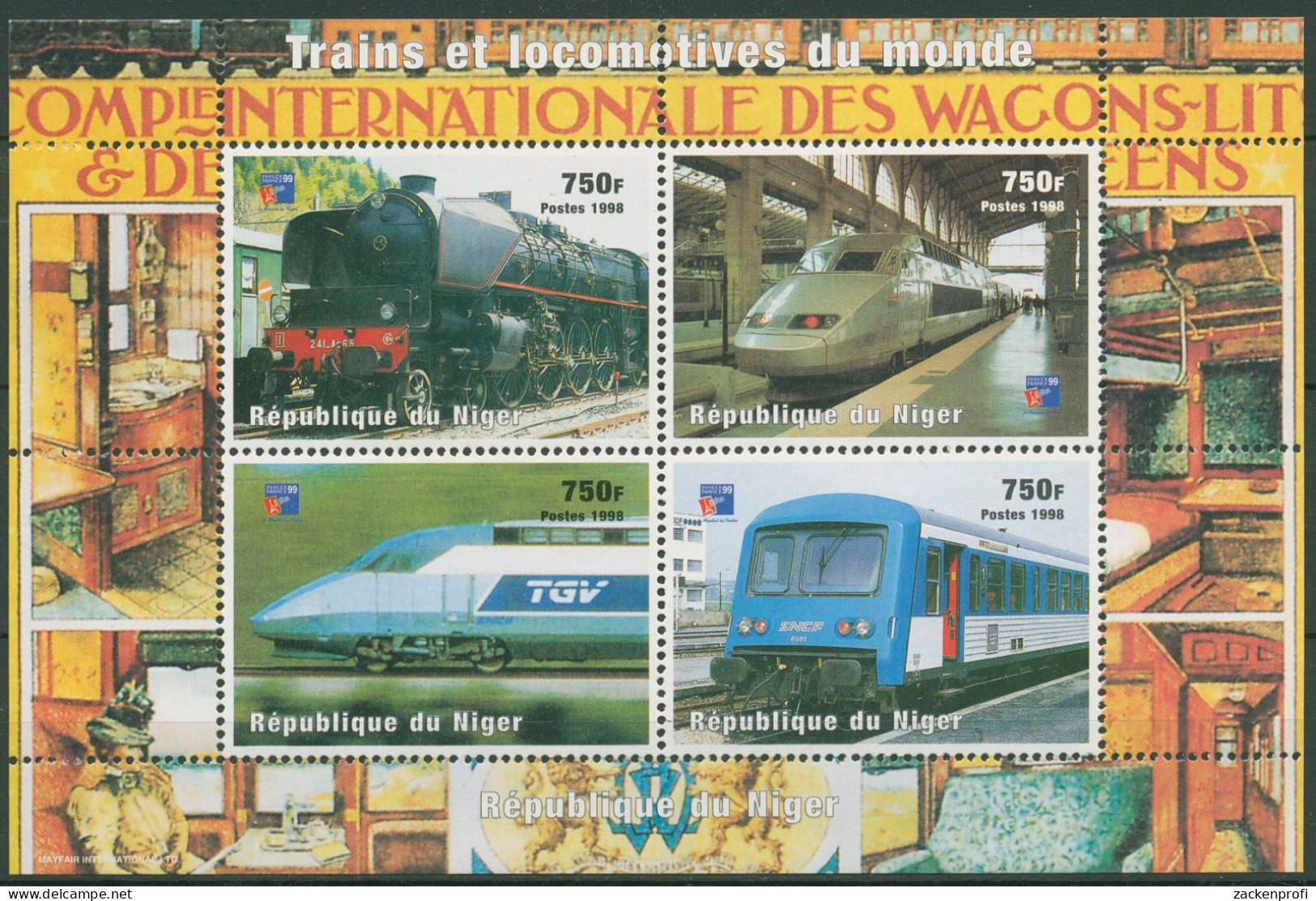 Niger 1999 Eisenbahn Lokomotiven 1753/56 K Postfrisch (C62522) - Niger (1960-...)