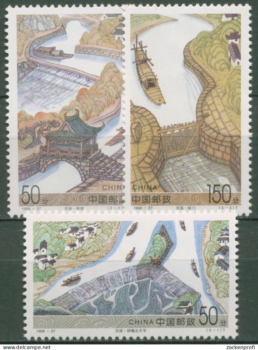 China 1998 Flüsse Kanäle 2969/71 Postfrisch - Nuevos