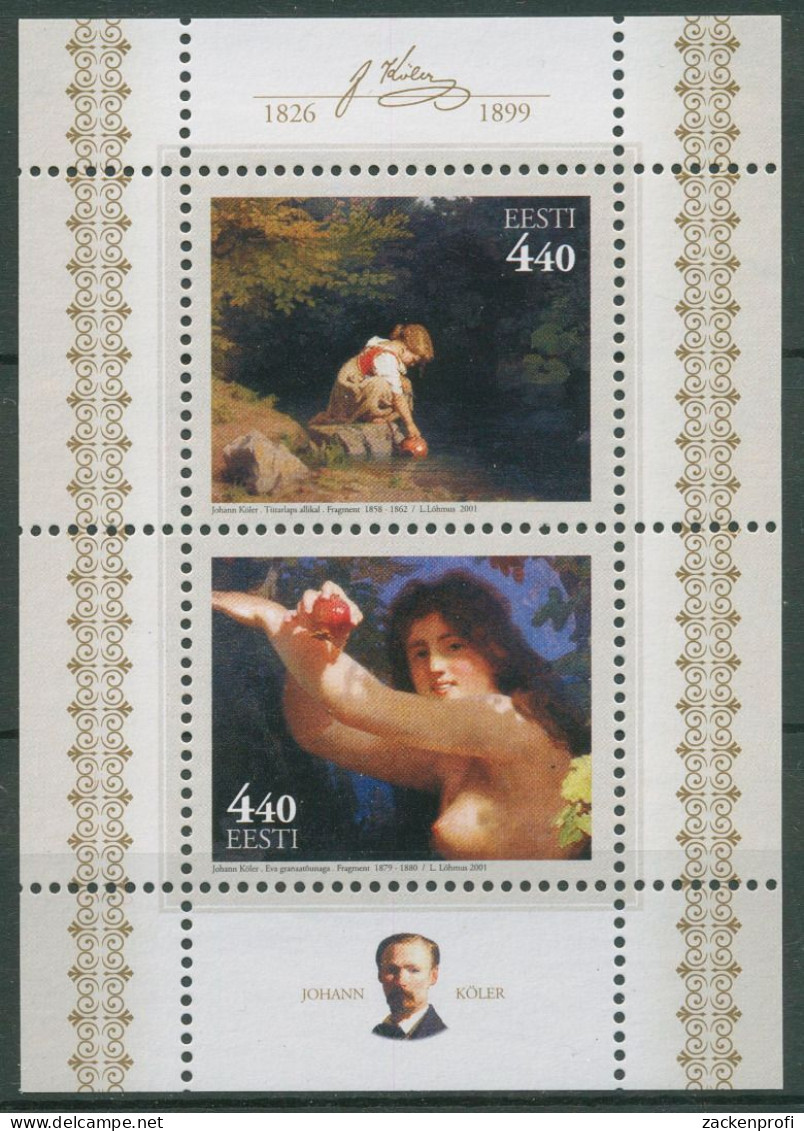 Estland 2001 Gemälde Johann Köler Block 15 Postfrisch (C60478) - Estonia