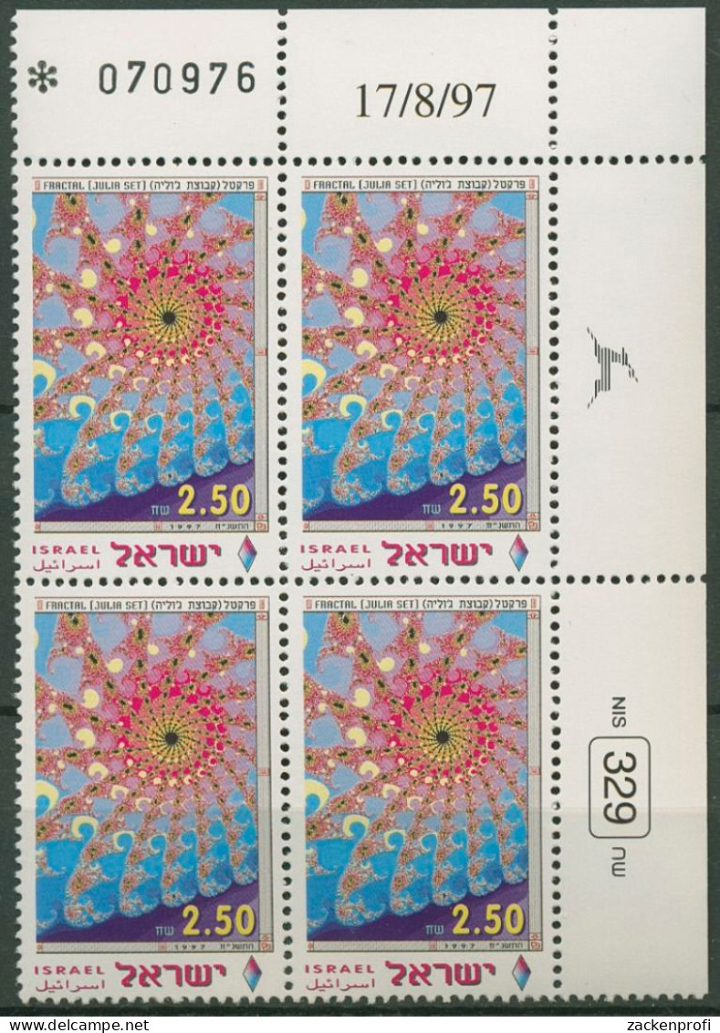 Israel 1997 Tag Der Briefmarke Julia-Satz 1446 Plattenblock Postfrisch (C62012) - Ongebruikt (zonder Tabs)