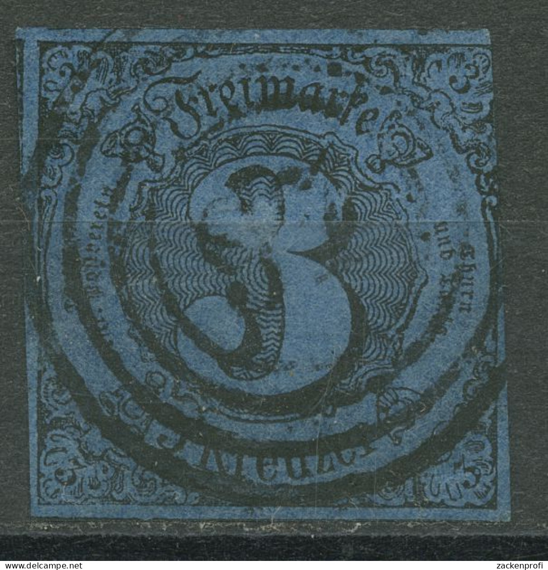 Thurn Und Taxis 1852/58 3 Kreuzer 8 Gestempelt, Mängel - Other & Unclassified