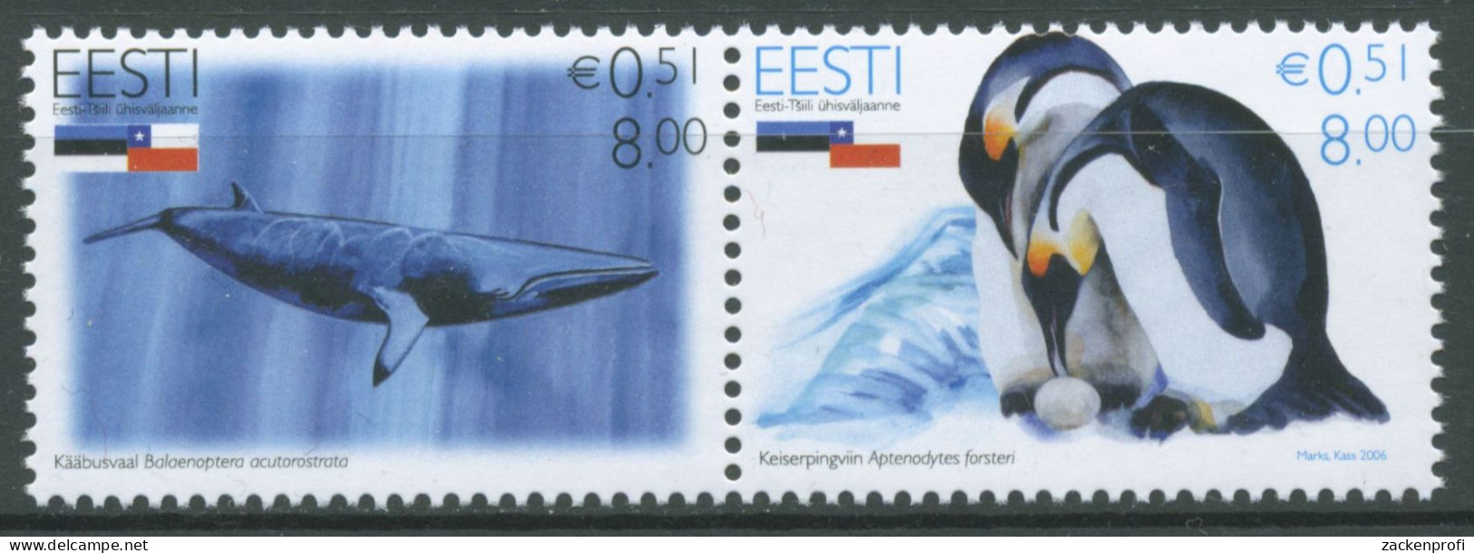 Estland 2006 Freundschaft Mit Chile Tiere Pinguin, Wal 568/69 ZD Postfrisch - Estonie