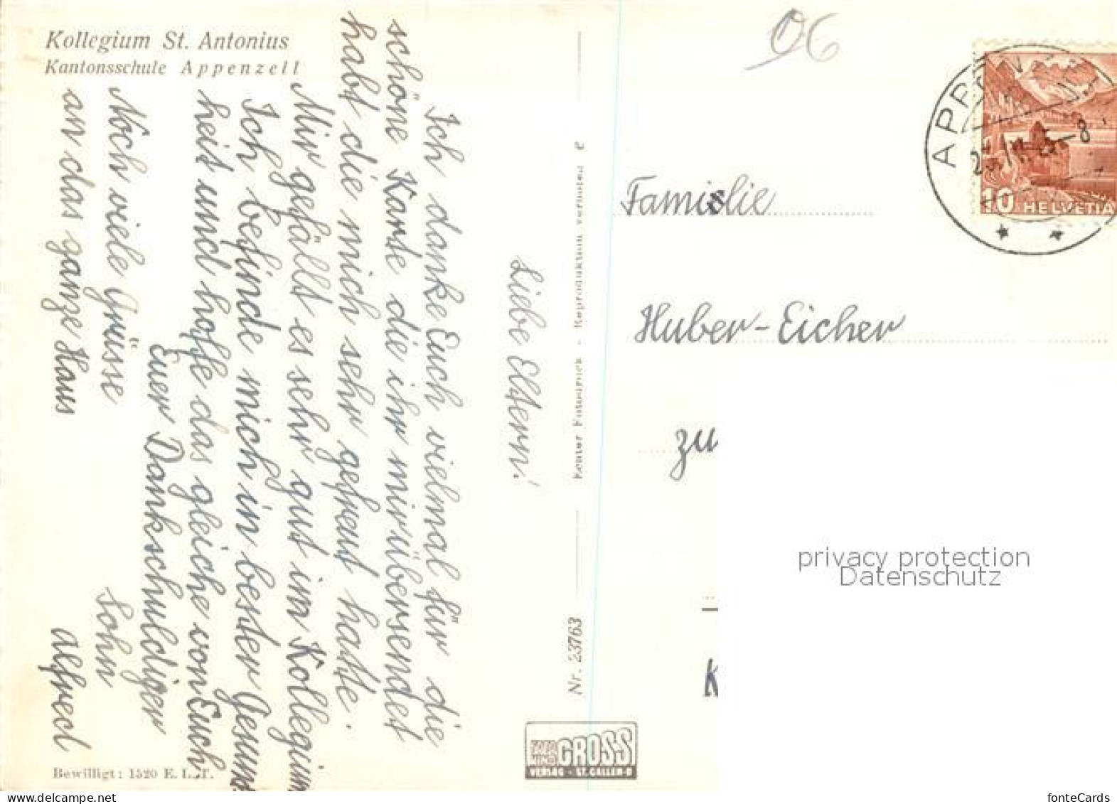 13374300 Appenzell IR Kollegium St. Antonius Appenzell IR - Autres & Non Classés