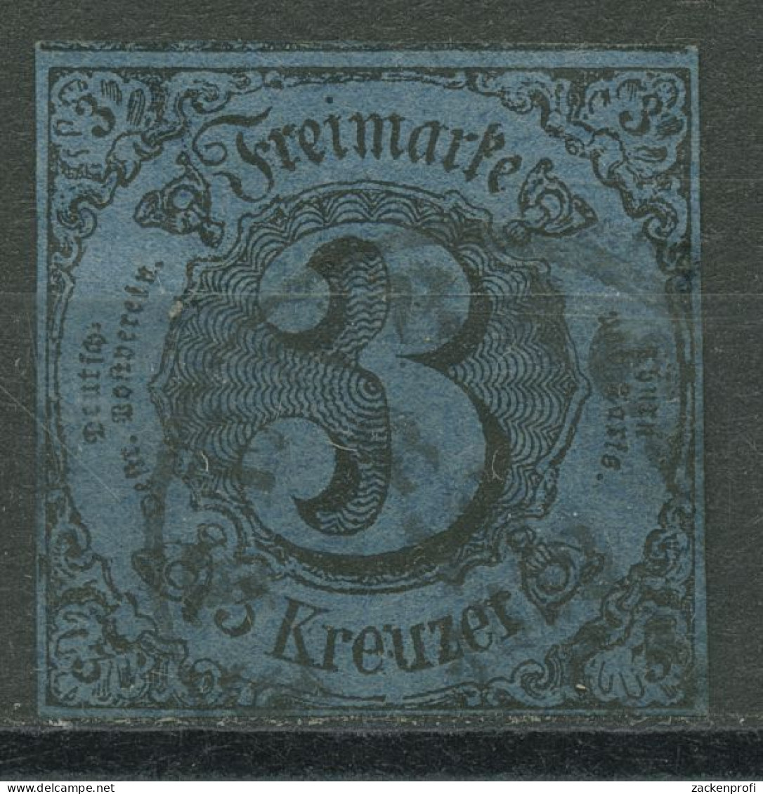 Thurn Und Taxis 1852/58 3 Kreuzer 8 Gestempelt, Vollrandig, Dünn - Autres & Non Classés