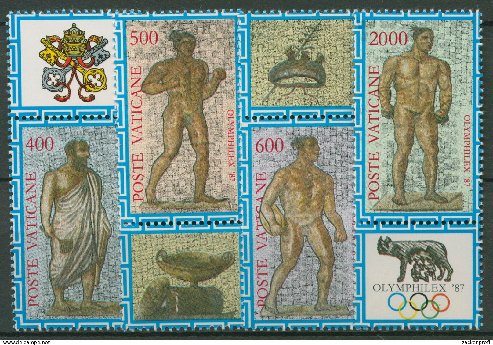 Vatikan 1987 OLYMPHILEX'87 Rom Mosaiken 920/23 Blockeinzelmarken Postfrisch - Ongebruikt