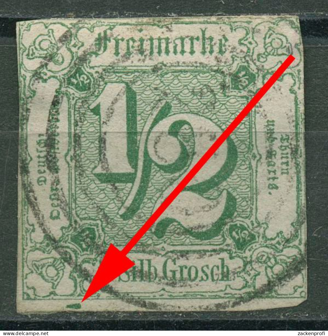 Thurn Und Taxis 1859/61 1/2 Sgr. Mit Plattenfehler 14 PF ? Gestempelt - Andere & Zonder Classificatie