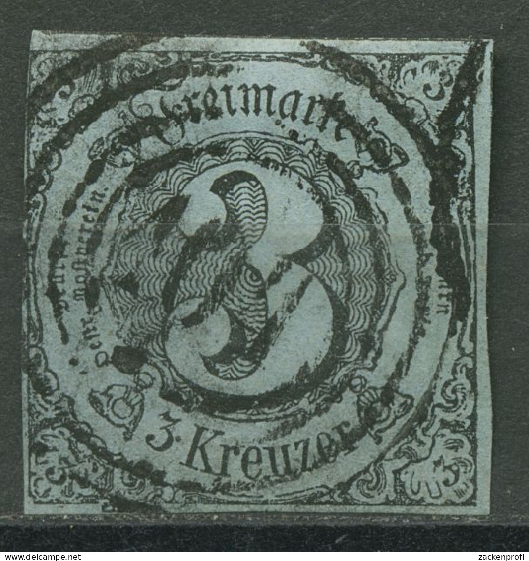 Thurn Und Taxis 1853 3 Kreuzer 12 A Gestempelt - Sonstige & Ohne Zuordnung