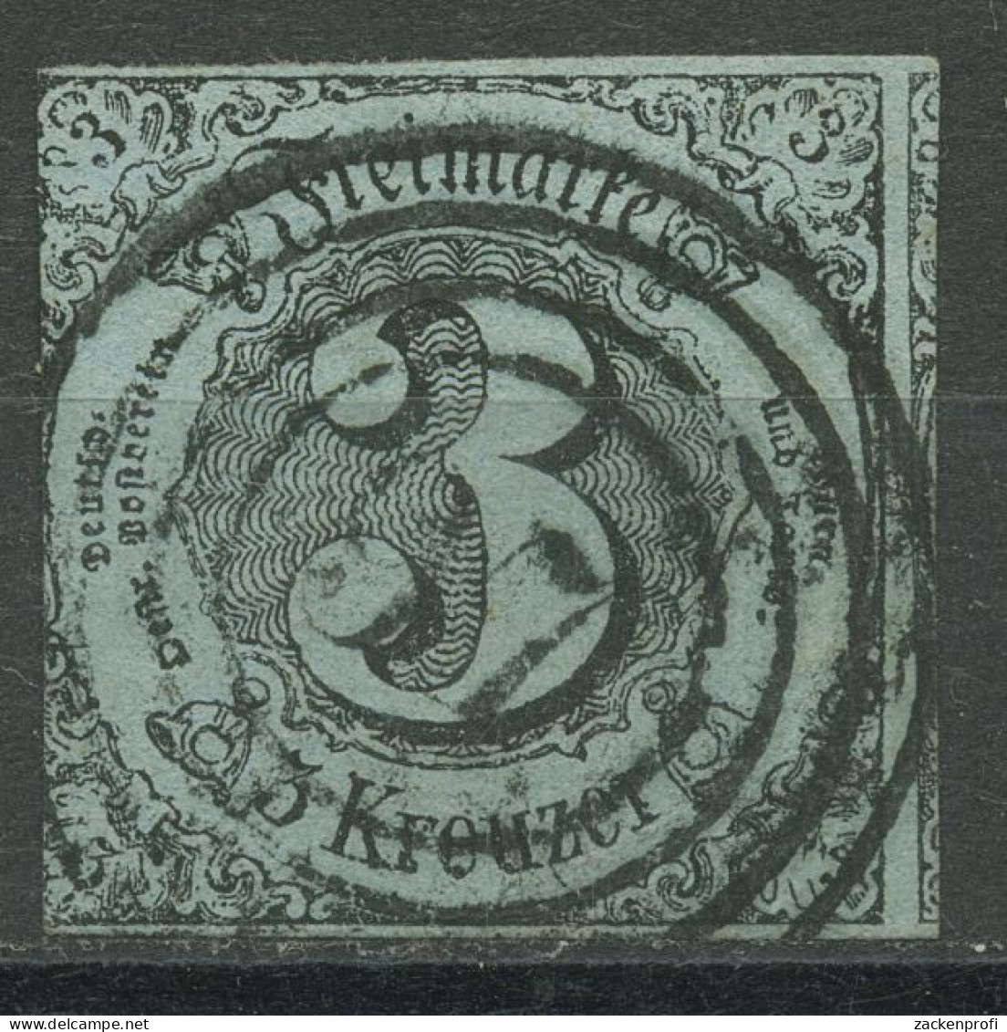 Thurn Und Taxis 1853 3 Kreuzer 12 A Mit Nr.-Stpl. 97 BINGEN - Autres & Non Classés