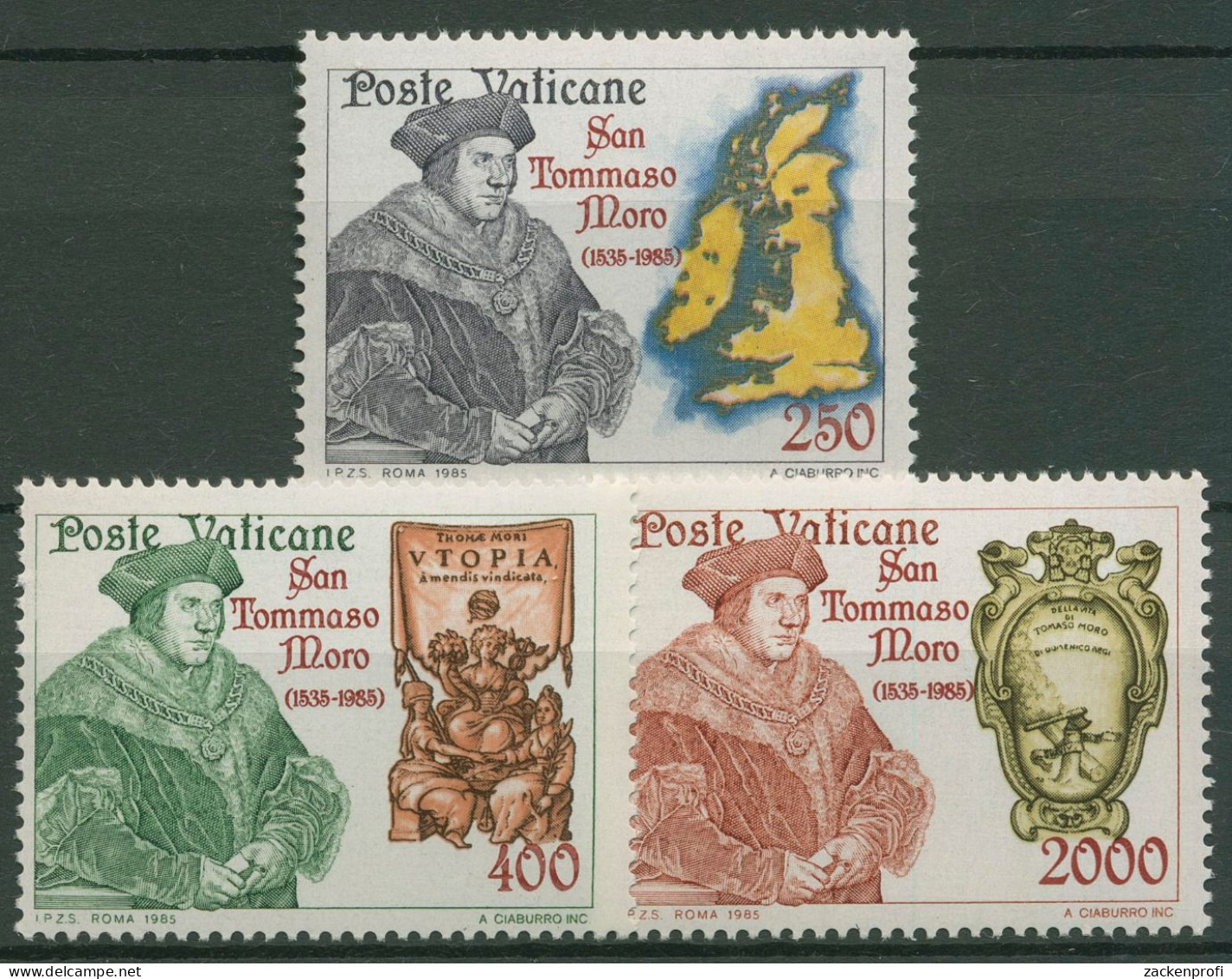 Vatikan 1985 Heiliger Thomas More 870/72 Postfrisch - Unused Stamps