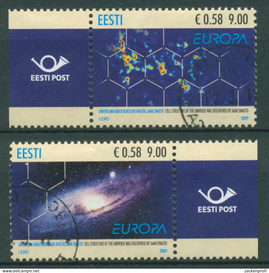 Estland 2009 Europa CEPT Astronomie 637/38 Gestempelt - Estland
