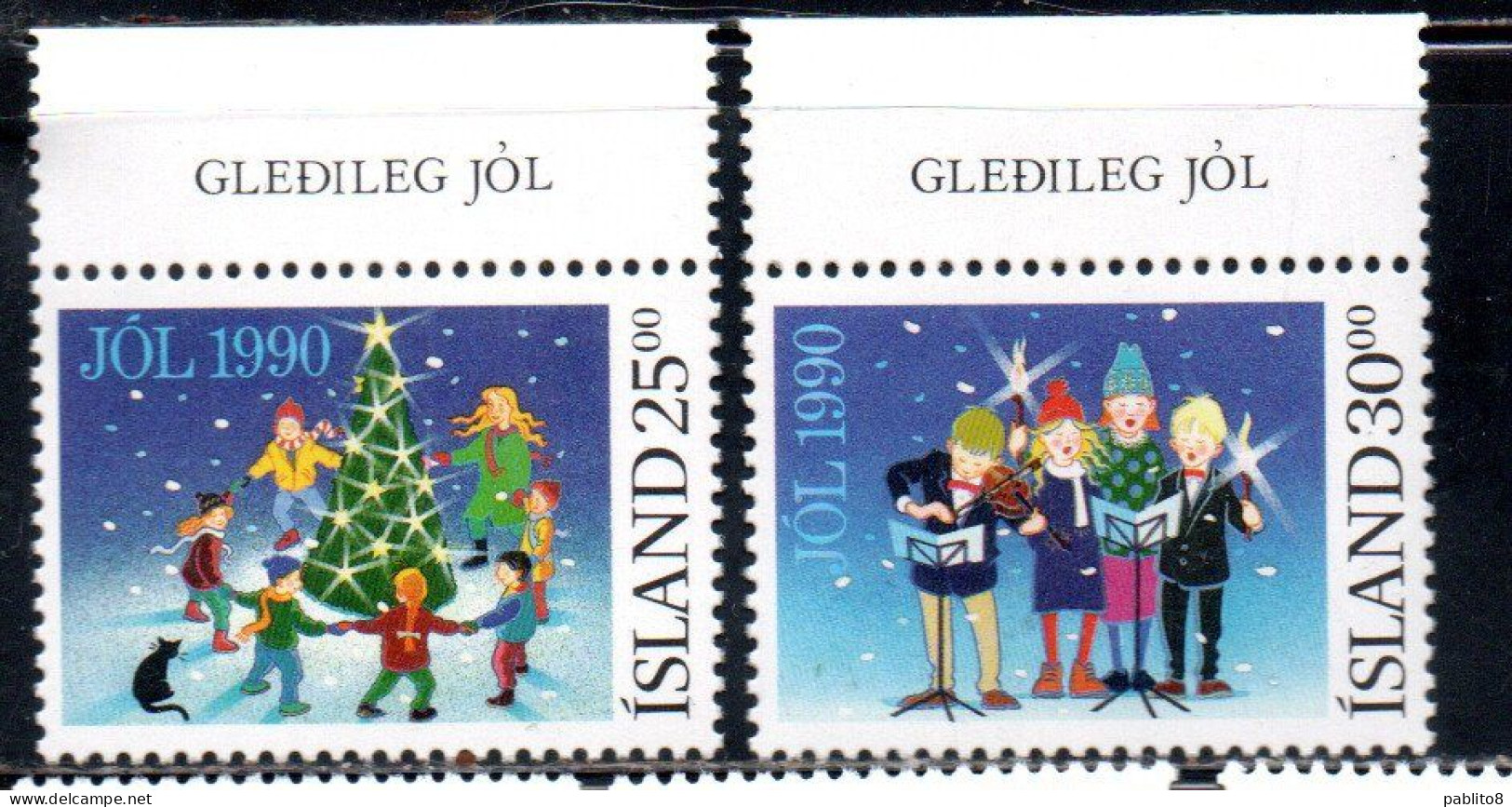 ISLANDA ICELAND ISLANDE ISLAND 1990 CHRISTMAS NATALE NOEL WEIHNACHTEN NAVIDAD JOL COMPLETE SET SERIE COMPLETA MNH - Neufs