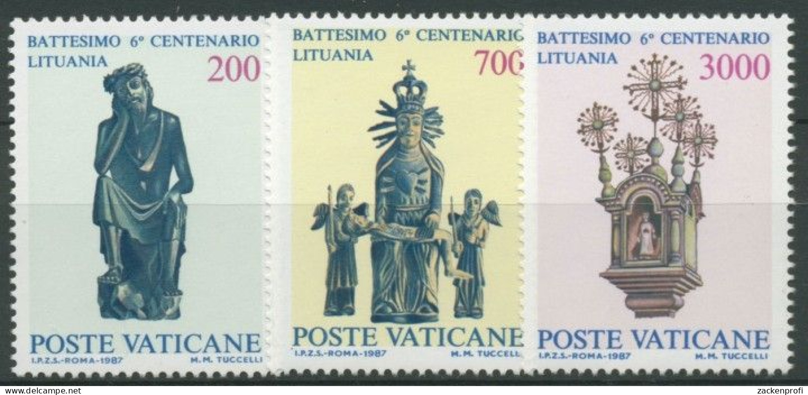 Vatikan 1987 Christianisierung Litauens Statue 913/15 Postfrisch - Unused Stamps