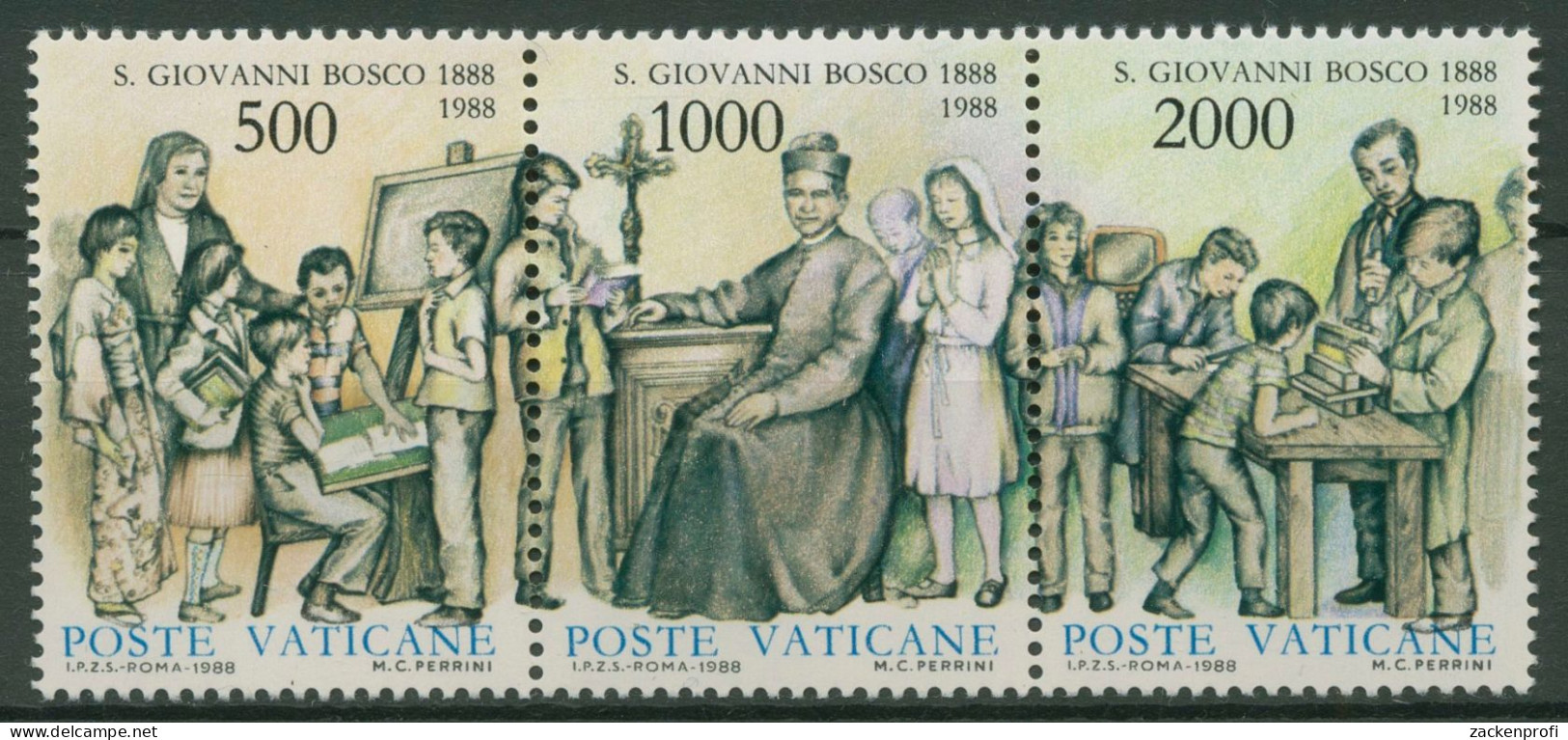 Vatikan 1988 Heiliger Don Bosco 937/39 ZD Postfrisch - Ongebruikt