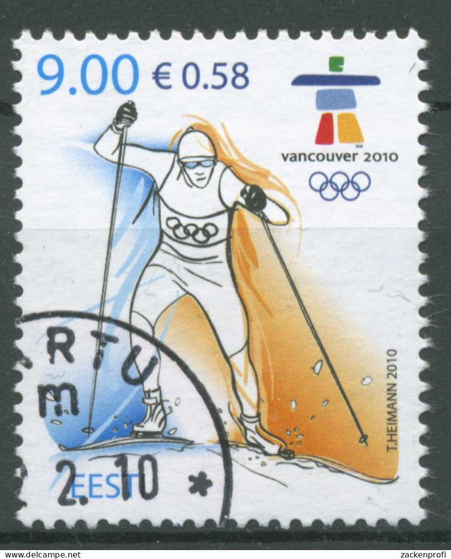 Estland 2010 Olympische Winterspiele Vancouver 655 Gestempelt - Estland