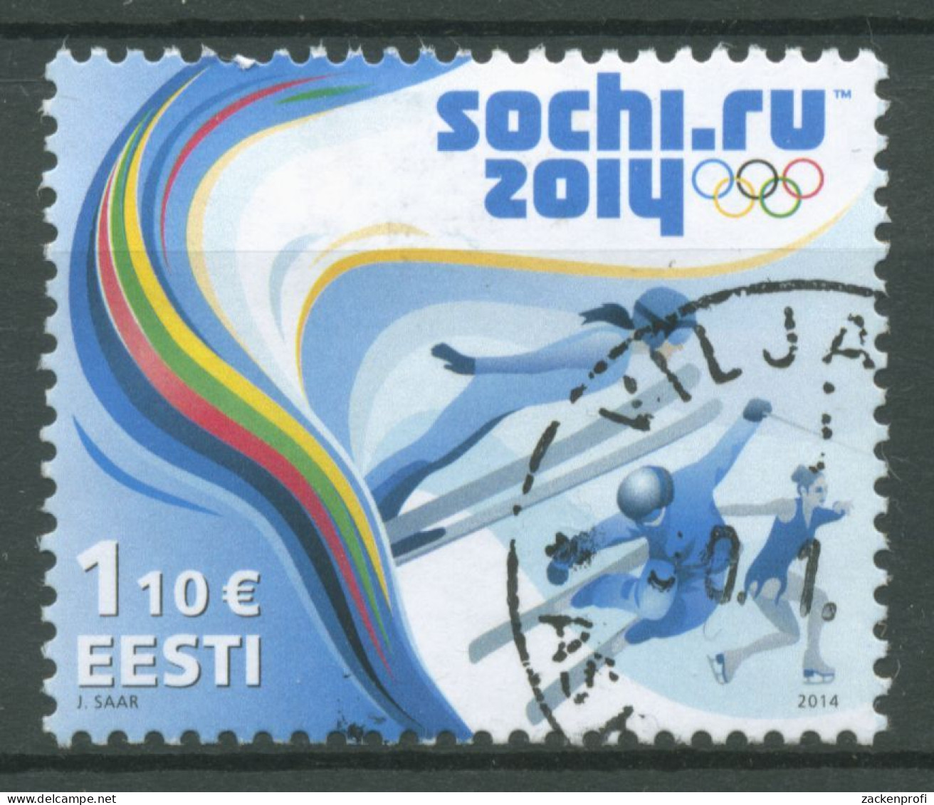 Estland 2014 Olympische Winterspiele Sotschi 782 Gestempelt - Estland