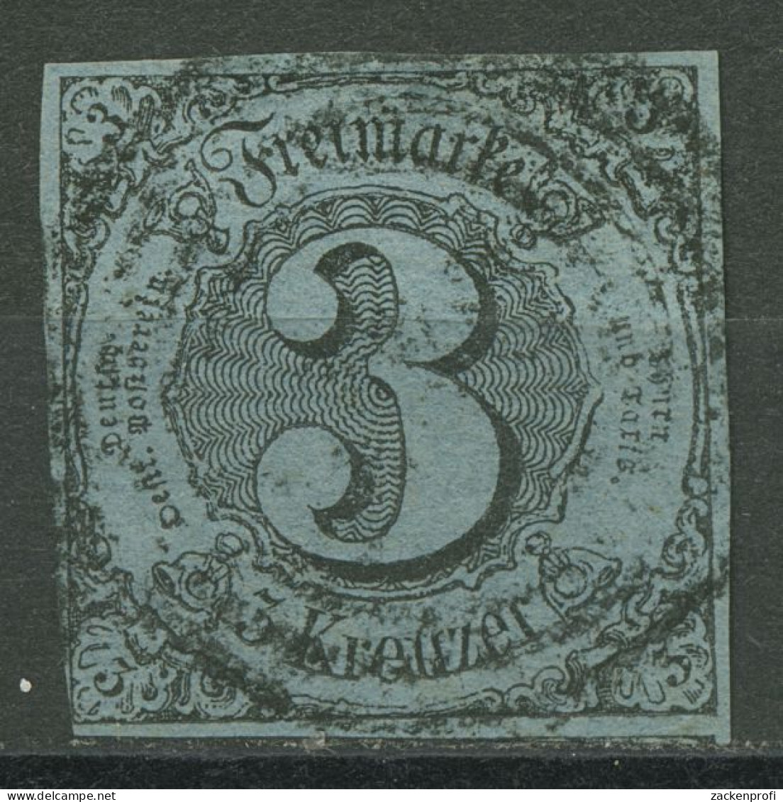 Thurn Und Taxis 1853 3 Kreuzer 12 B Gestempelt - Autres & Non Classés