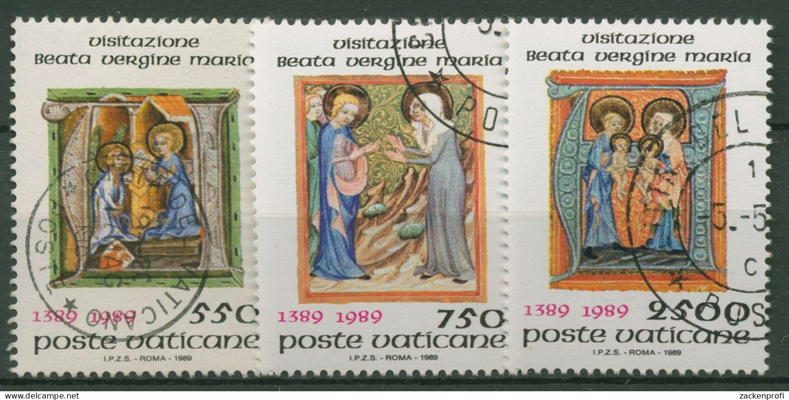 Vatikan 1989 Fest Mariä Heimsuchung Initialen 973/75 Gestempelt - Used Stamps