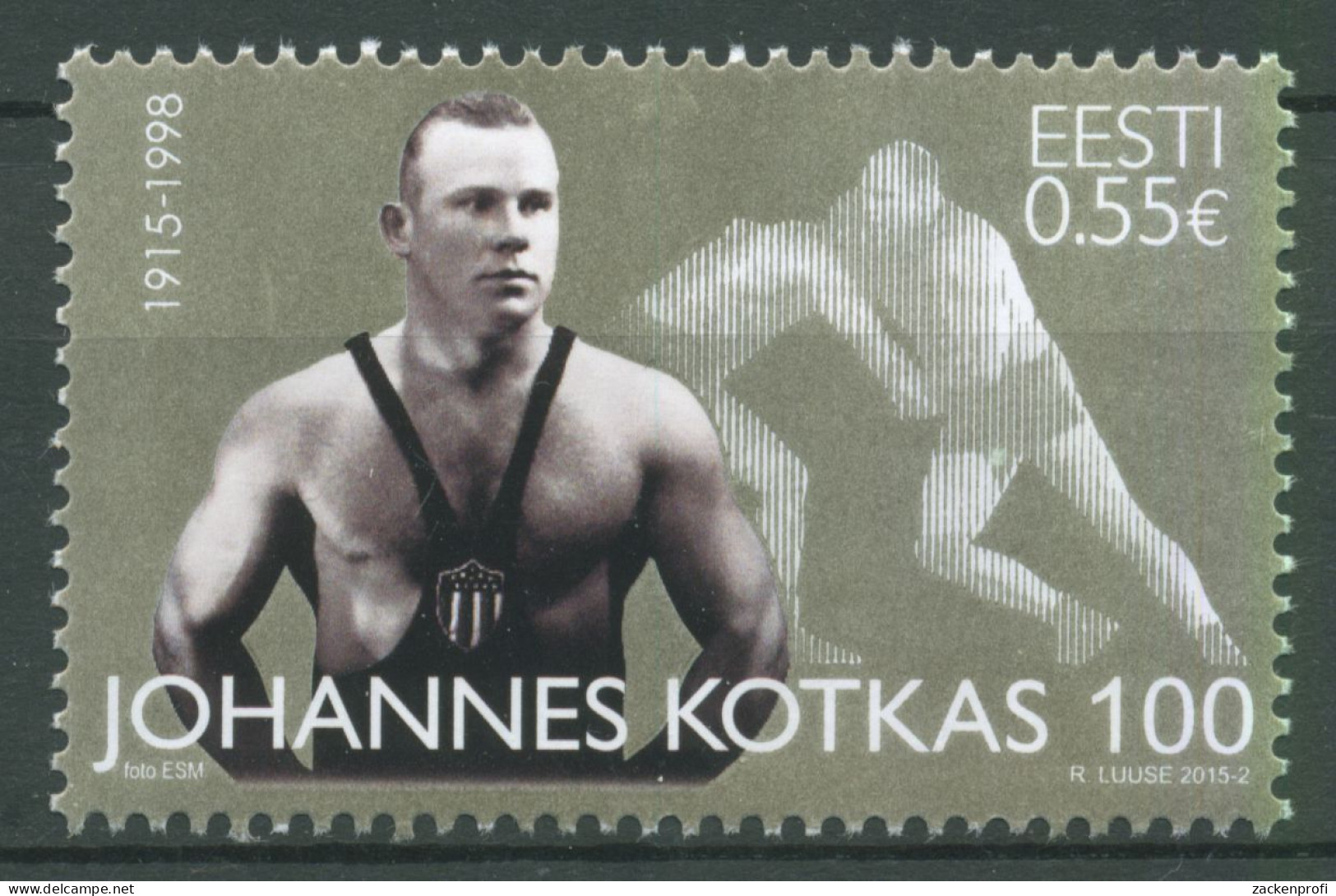 Estland 2015 Persönlichkeiten Ringkämpfer J. Kotkas 815 Postfrisch - Estonie