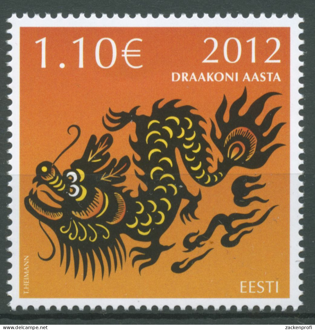 Estland 2012 Chinesisches Neujahr Jahr Des Drachen 721 Postfrisch - Estonie