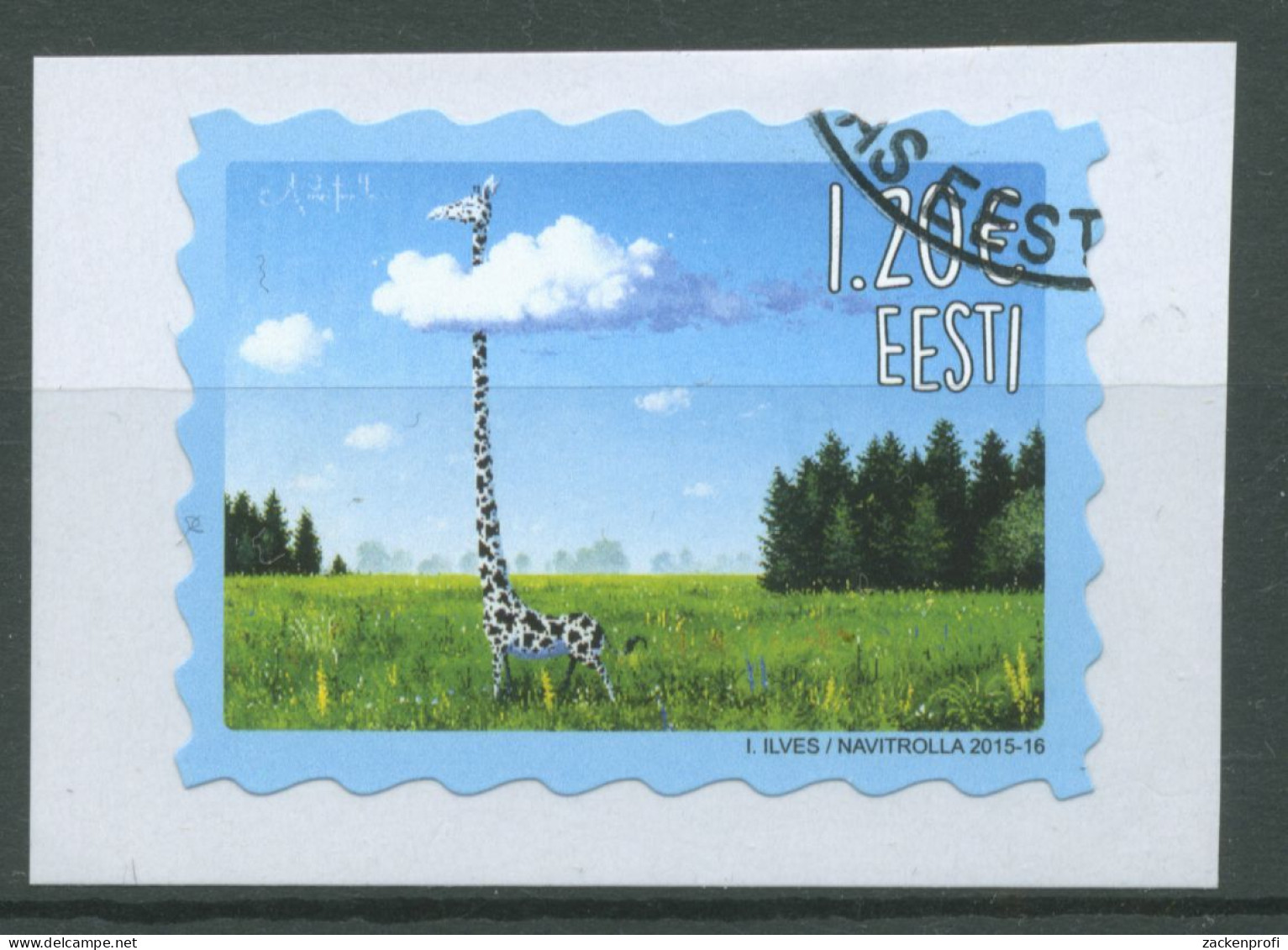 Estland 2015 Das Andere Estland Tiere Giraffe Gemälde 829 Gestempelt - Estonie