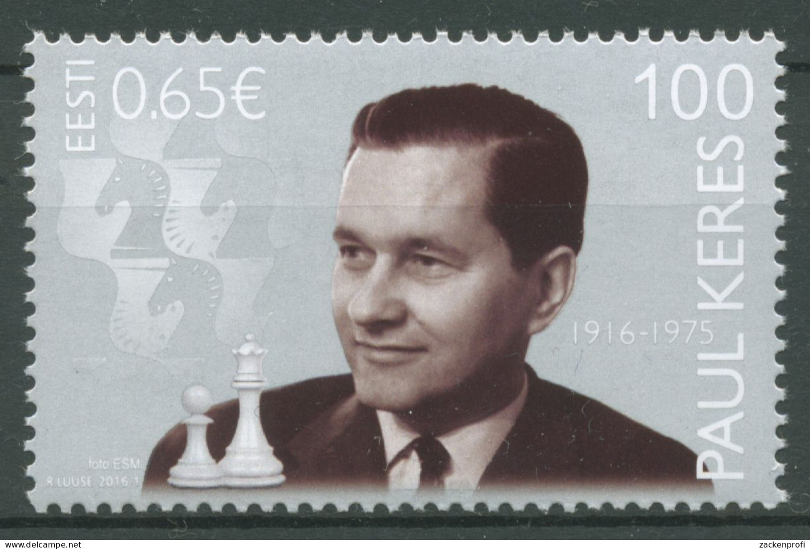 Estland 2016 Persönlichkeiten Schachgroßmeister Paul Keres 846 Postfrisch - Estonie