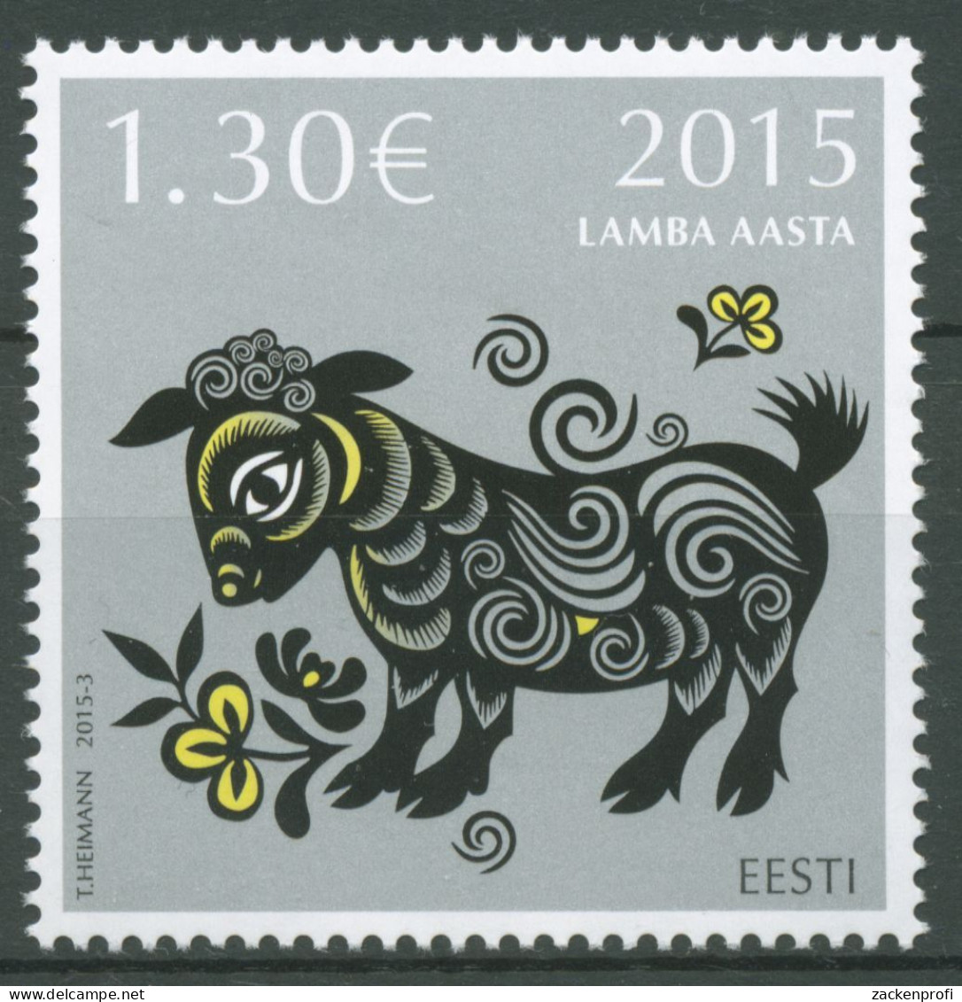 Estland 2015 Chinesisches Neujahr Jahr Des Schafes 816 Postfrisch - Estonia
