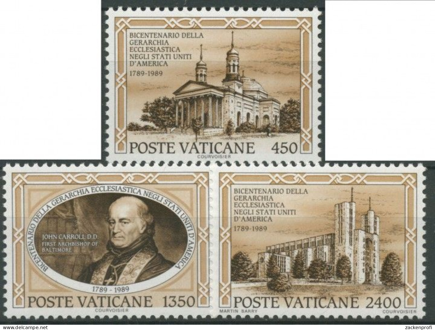 Vatikan 1989 200. Jahrestag Der Ersten Katholischen Diözese 993/95 Postfrisch - Unused Stamps