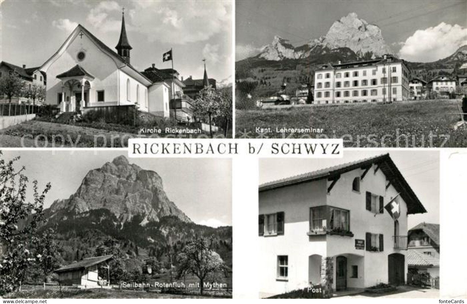 13369733 Rickenbach SZ Kirche Lehrerseminar Seilbahn Rotenfluh Mythen Post Ricke - Sonstige & Ohne Zuordnung