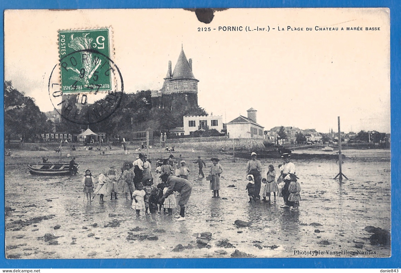 CPA - LOIRE ATLANTIQUE - PORNIC - LA PLAGE DU CHATEAU A MARÉE BASSE - Belle Animation, Jeux D'enfants - Pornic