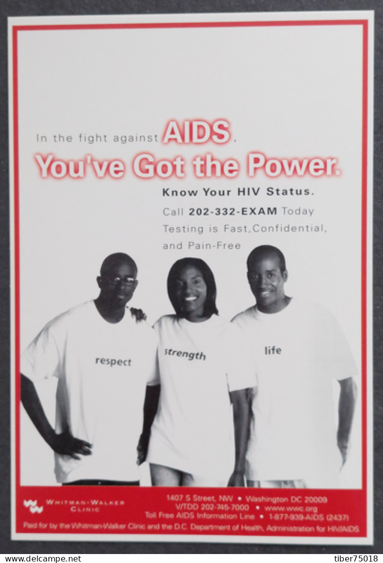 Carte Postale - In The Fight Against AIDS, You've Got The Power (HIV) Whitman-Walker Clinic (campagne Anti Sida) - Health