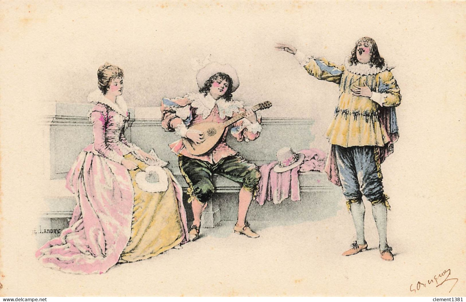 Illustrateur Illustration Landry Romantisme Serenade Guitare Mandoline Musique Chant Chanteur - Other & Unclassified