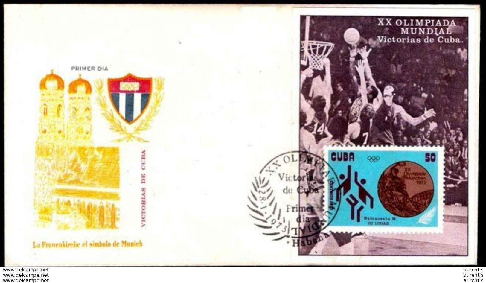 1251  Basketball - Olimpic Games - FDC - 1972 - 2,50 - Basketball