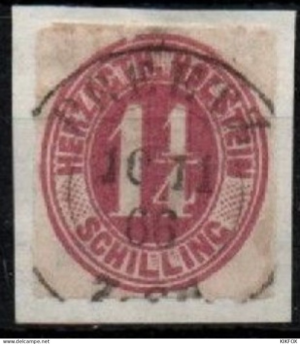 ALTDEUTSCHLAND , SCHLESWIG-HOLSTEIN, 1865, MI 22, 1 1/4 SCHILLING, WERTANGABE IM OVAL GESTEMPELT,OBLITERE - Schleswig-Holstein