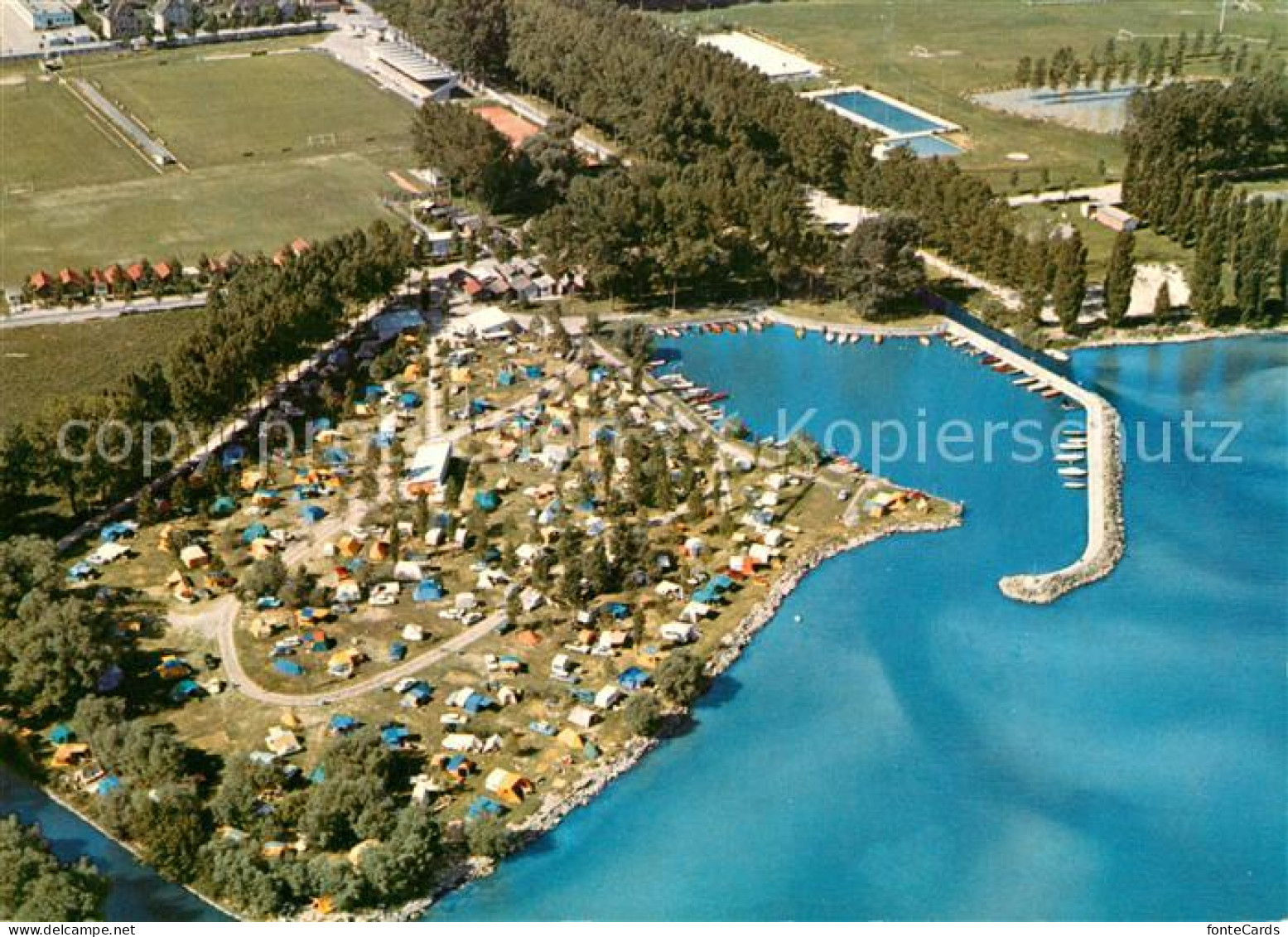 13356340 Yverdon VD Camping Et Piscine Vue Aerienne  - Autres & Non Classés