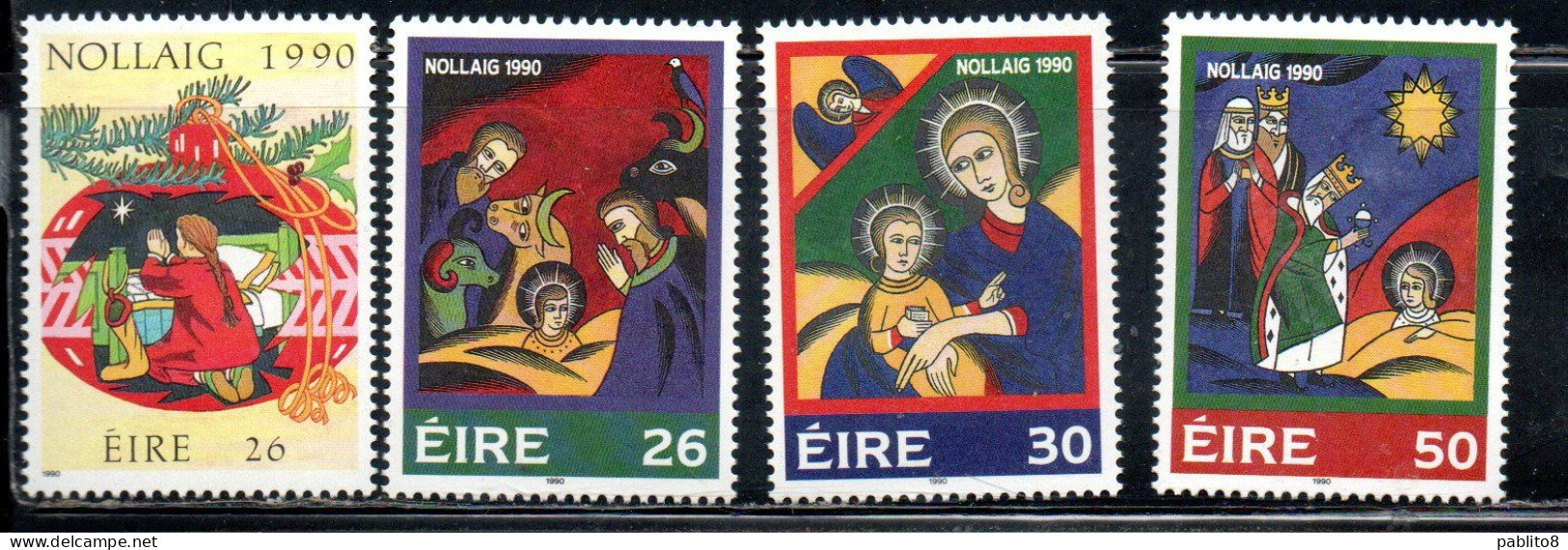 EIRE IRELAND IRLANDA 1990 CHRISTMAS ANNUNCIATION NOLLAIG NATALE NOEL WEIHNACHTEN NAVIDAD COMPLETE SET SERIE COMPLETA MNH - Nuovi