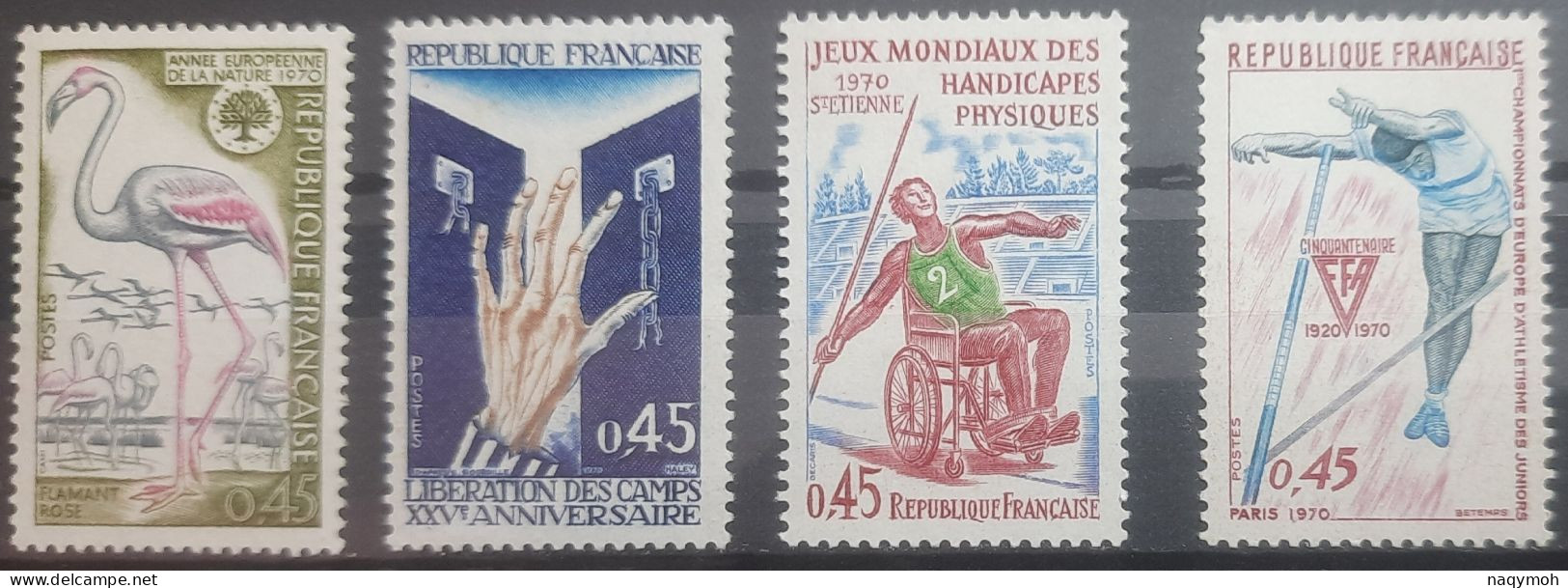 France Yvert 1634-1648-1649-1650** Année 1970 MNH. - Unused Stamps