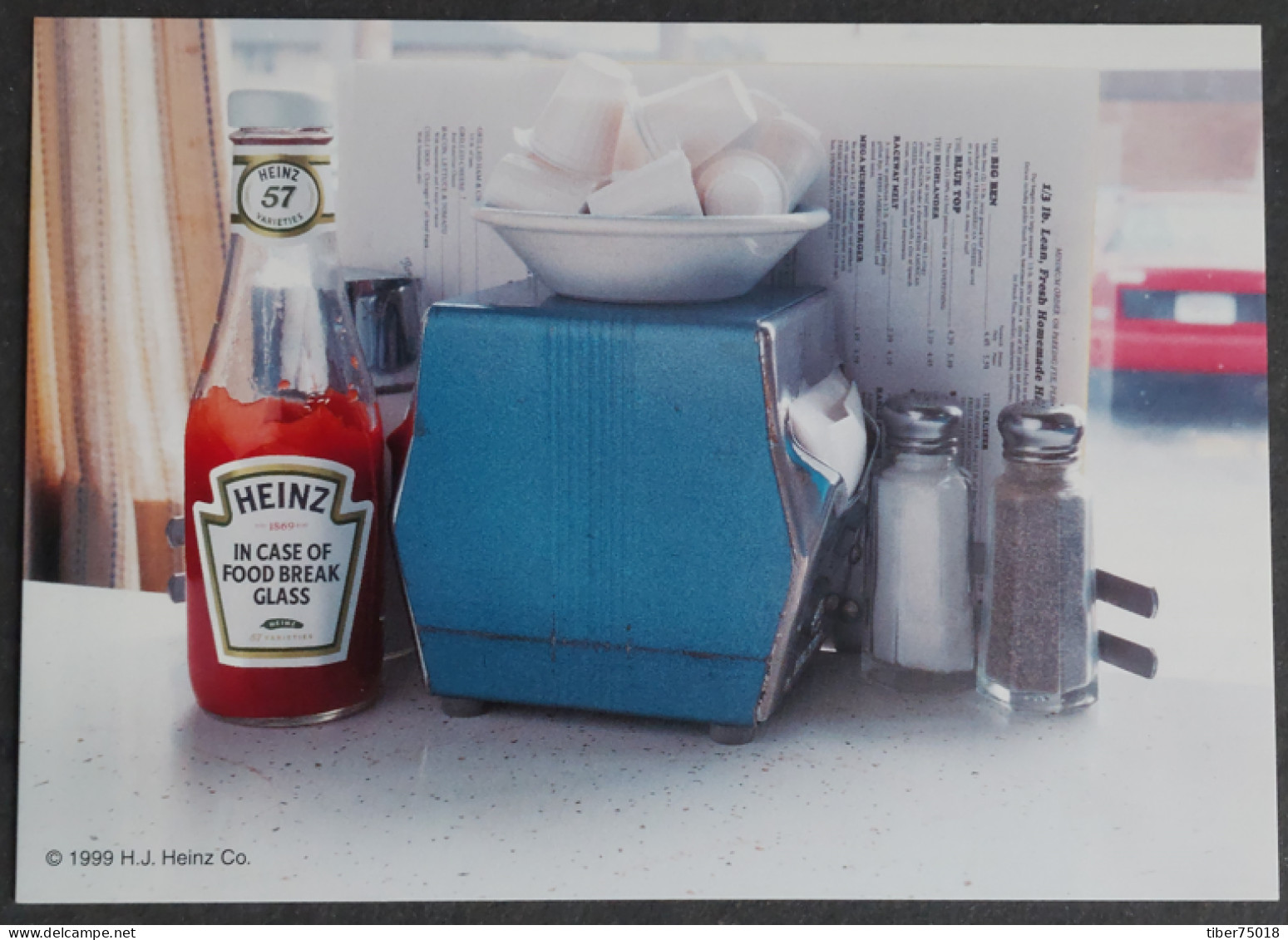 Carte Postale (Tower Records) Heinz (ketchup - Sauce Tomate) In Case Of Food Break Glass - Advertising