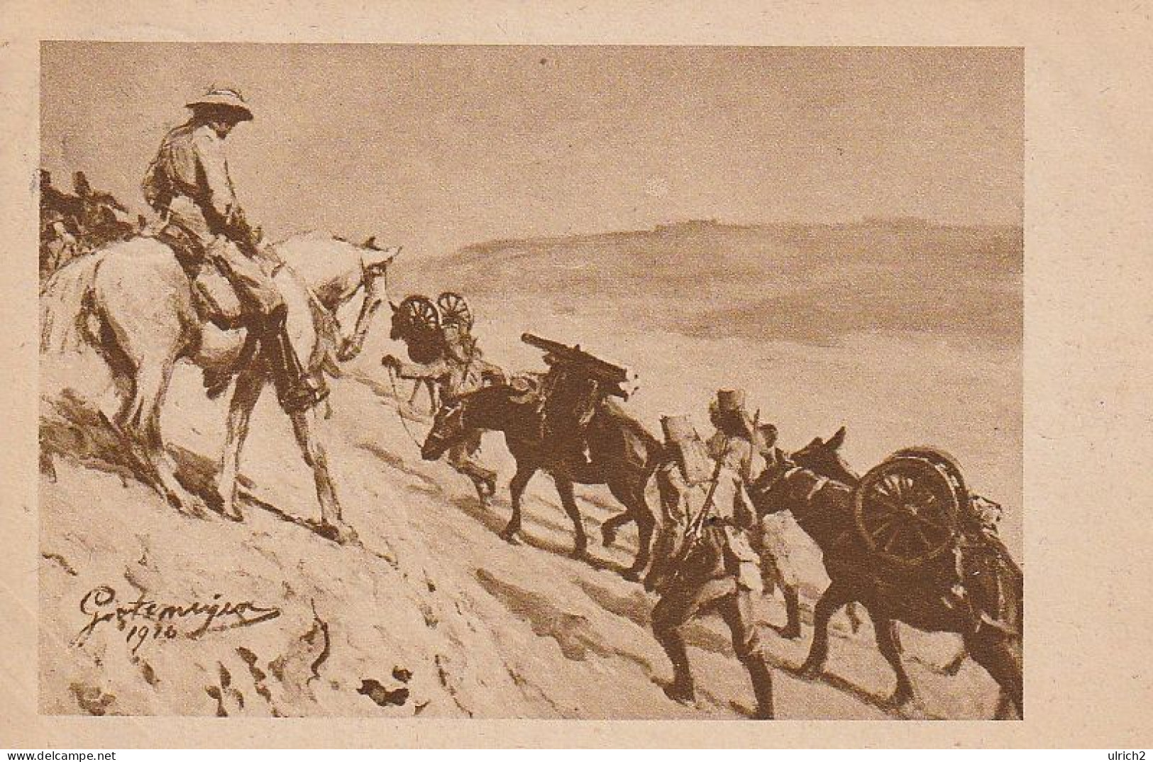 AK Maschinengewehrtransport Im Gebirge In Deutsch-Ostafrika - 1918 (68942) - Guerra 1914-18