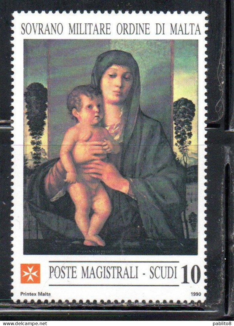 SMOM SOVRANO ORDINE MILITARE DI MALTA 1990 NATALE CHRISTMAS NOEL WEIHNACHTEN 10s MNH - Sovrano Militare Ordine Di Malta