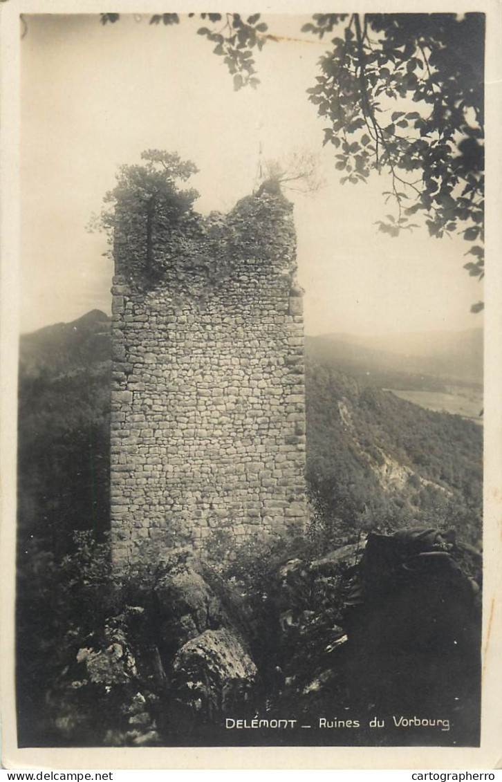 Postcard Switzerland Delemont Ruines Du Vourbourg - Andere & Zonder Classificatie