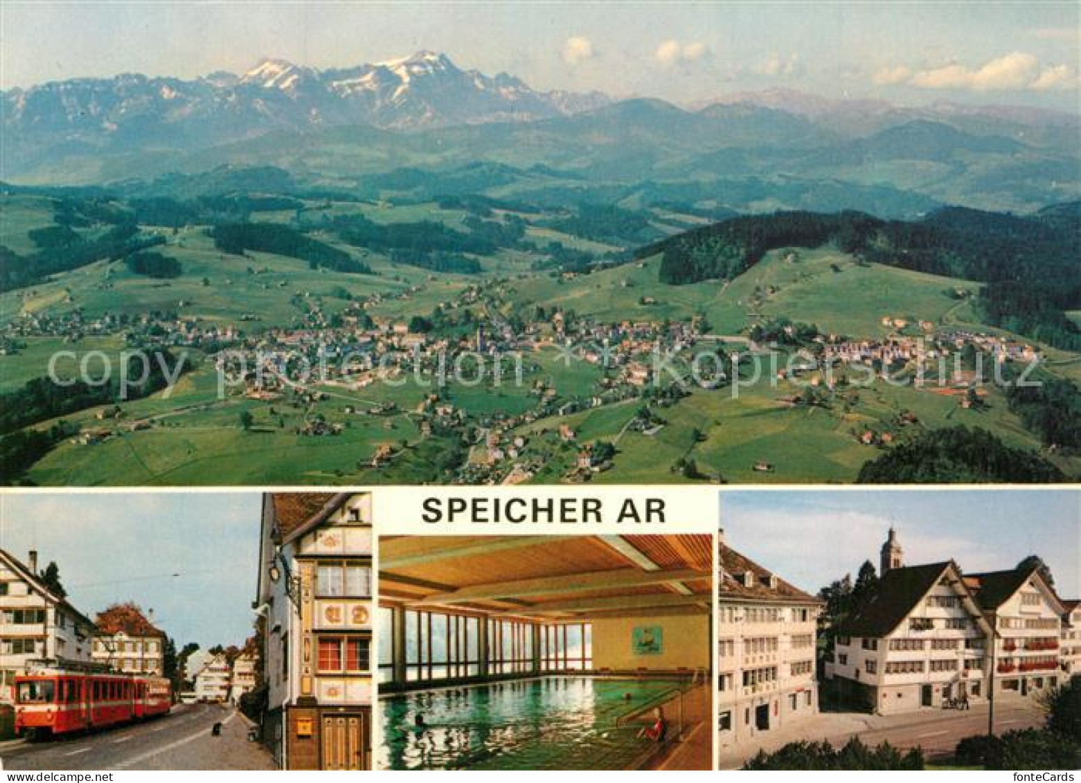 13341581 Speicher AR Panorama Appenzellerland Alpen Fliegeraufnahme Strassenbahn - Autres & Non Classés