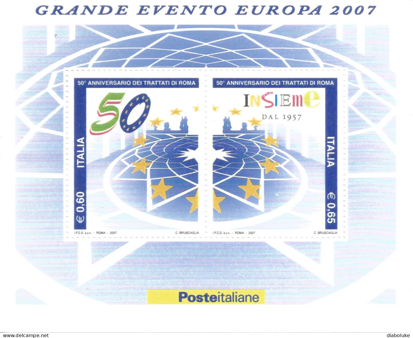 (REPUBBLICA ITALIANA) 2007, TRATTATI DI ROMA - Foglietto Nuovo MNH - Hojas Bloque